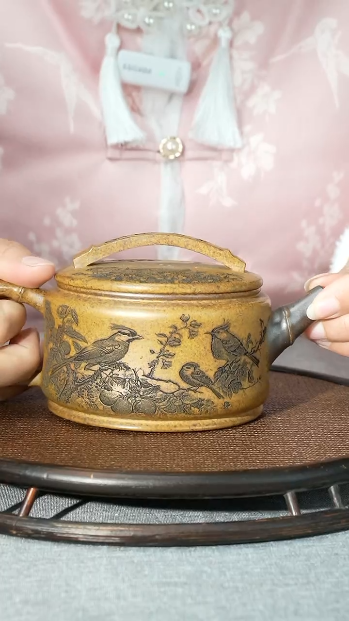 【闪购商品】340cc龙骨金沙精美汉瓦壶