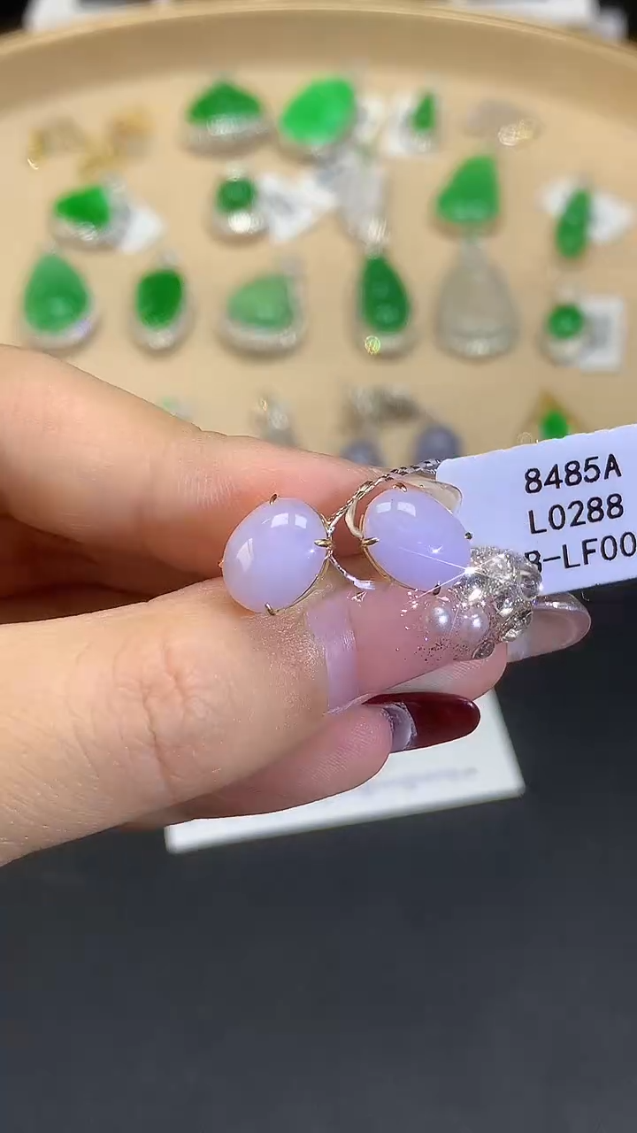 【闪购商品】翡翠耳饰18K金镶嵌L0288多样性发其一