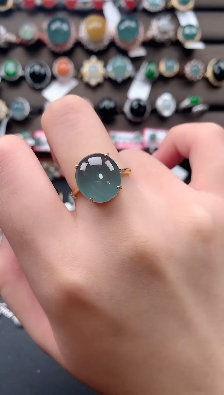 【闪购商品】翡翠戒指银S925镶嵌65124