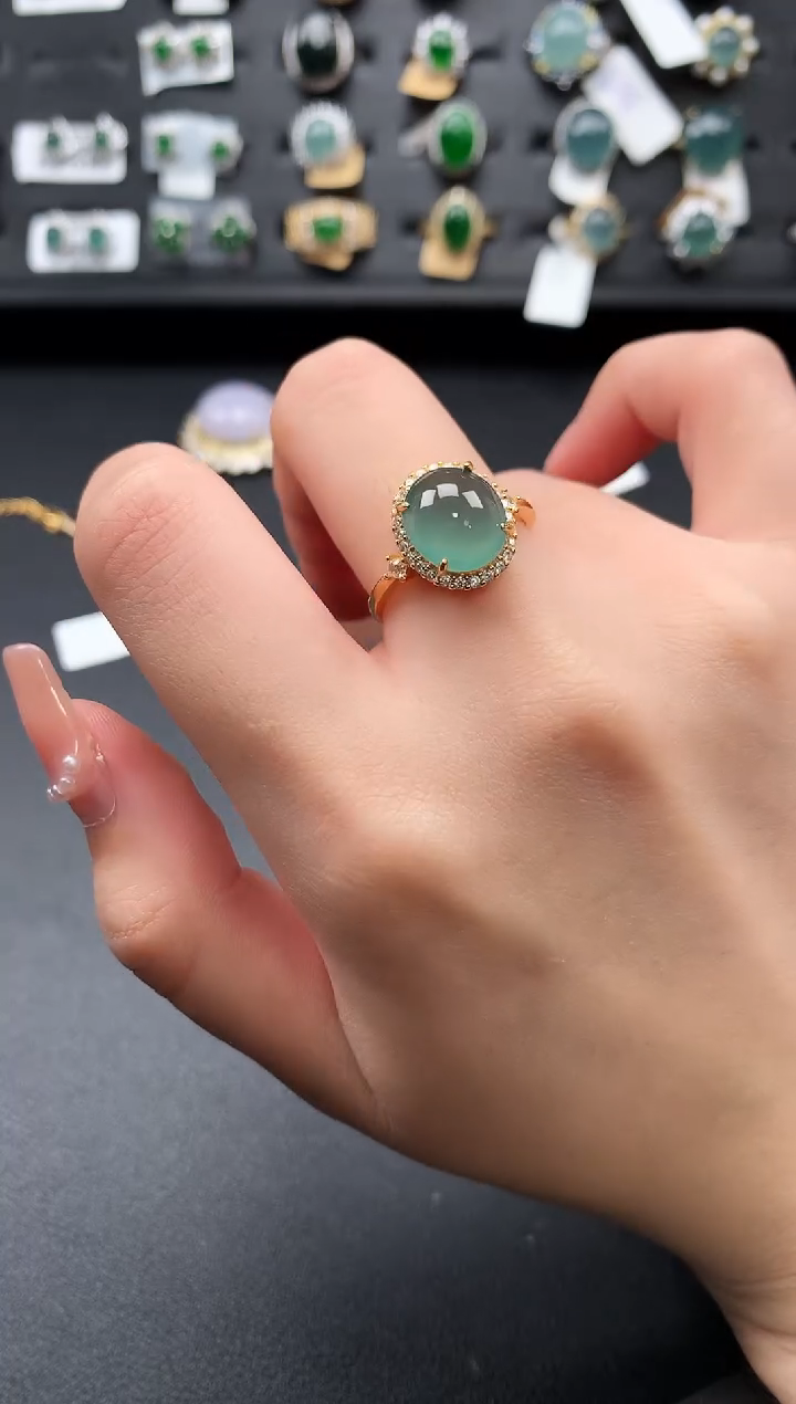 【闪购商品】翡翠戒指银S925镶嵌51241