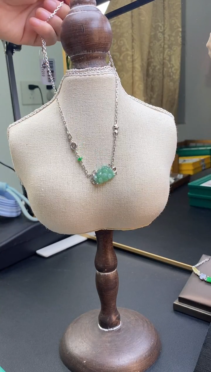 颈饰银S925镶嵌翡翠19293