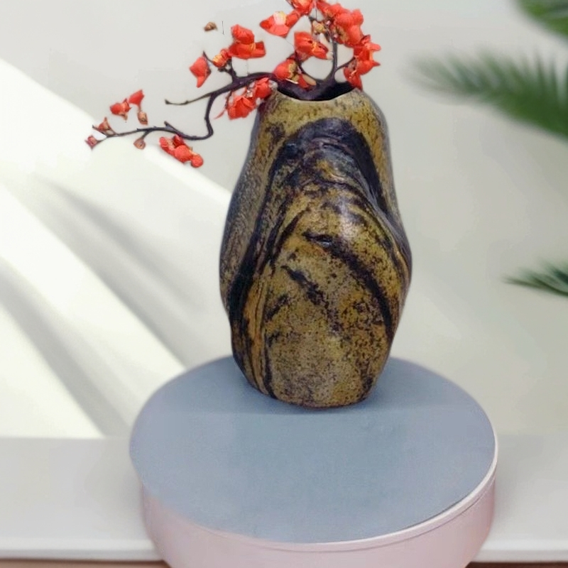 1号链接花瓶，长江原石石头纯手工精美家庭办公装饰孟加拉赤金首饰