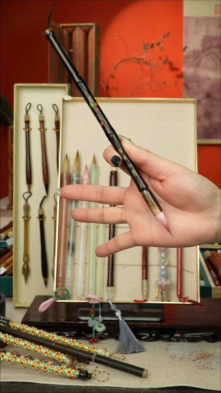 381号闪孤品高货毛笔链接 清水试笔 蘸墨不退