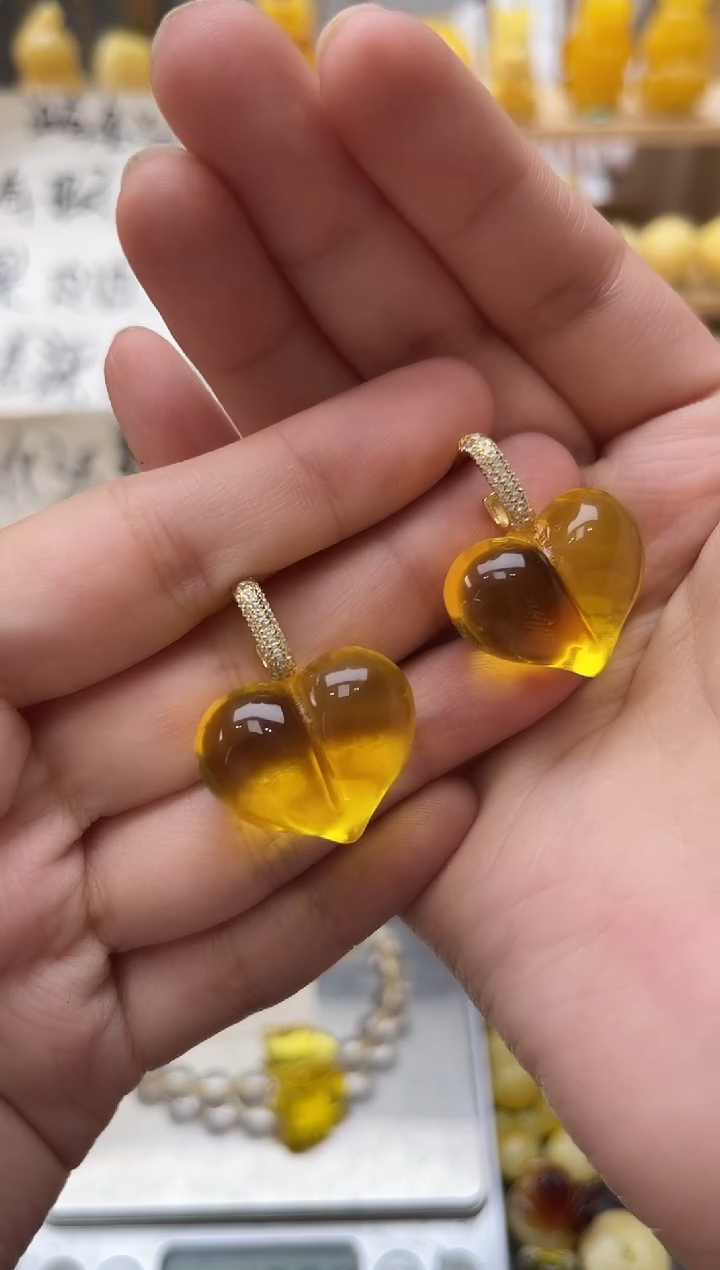 琥珀银S925镶嵌珠宝奇石145琥珀蜜蜡微瑕