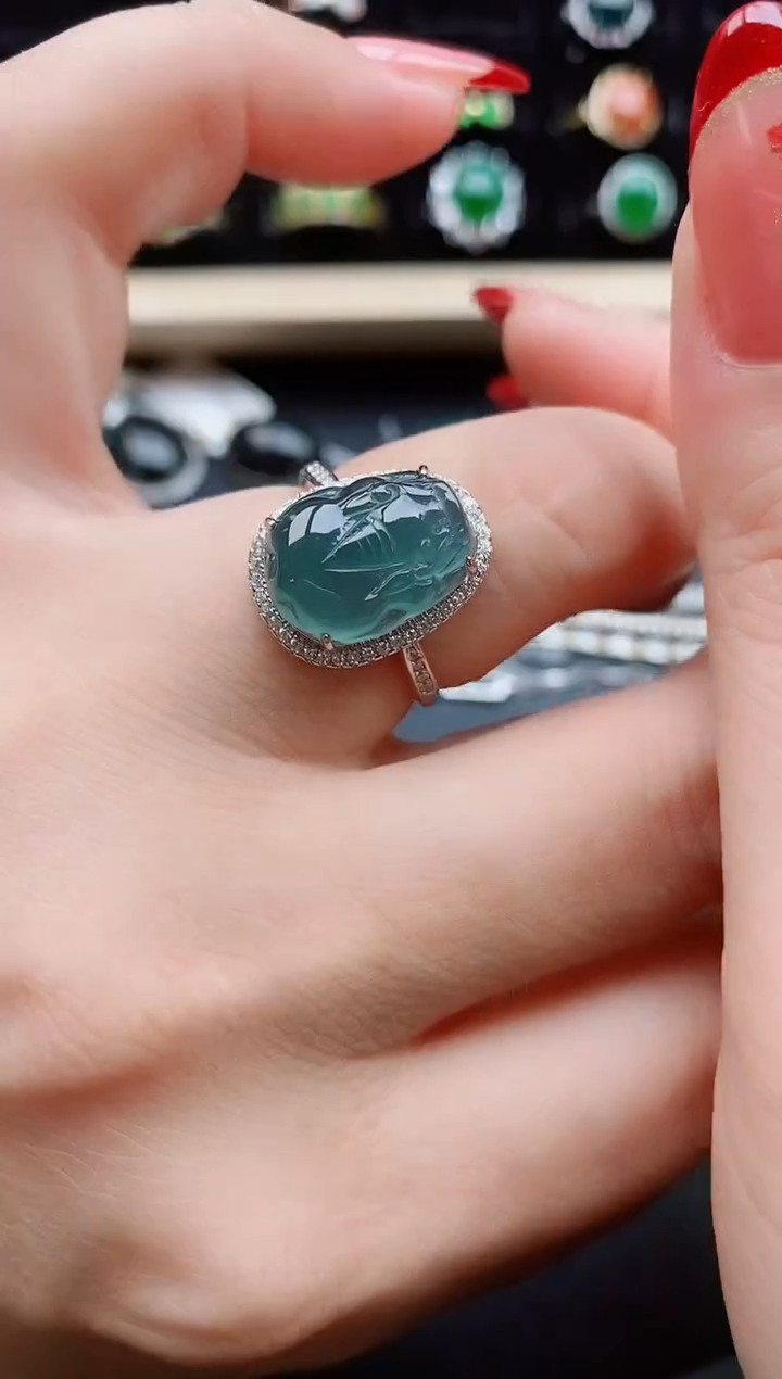 【闪购商品】翡翠戒指银S925镶嵌12121