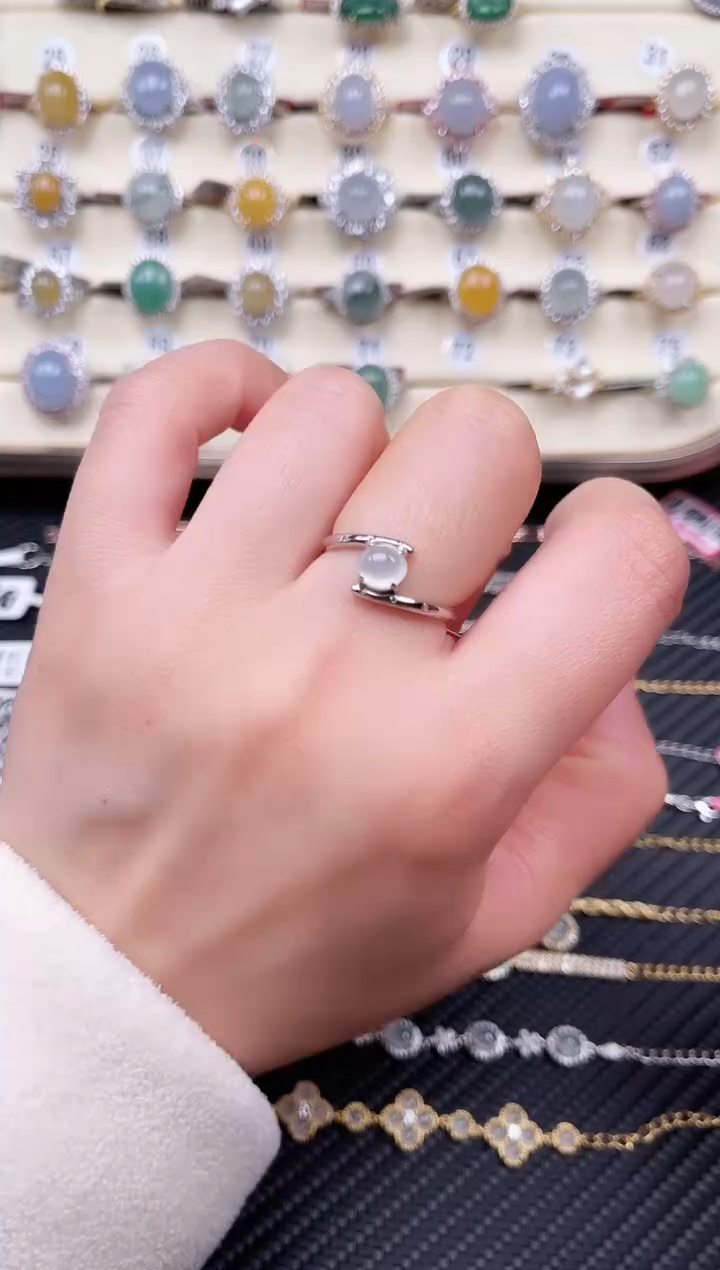 【闪购商品】翡翠戒指银S925镶嵌戒指