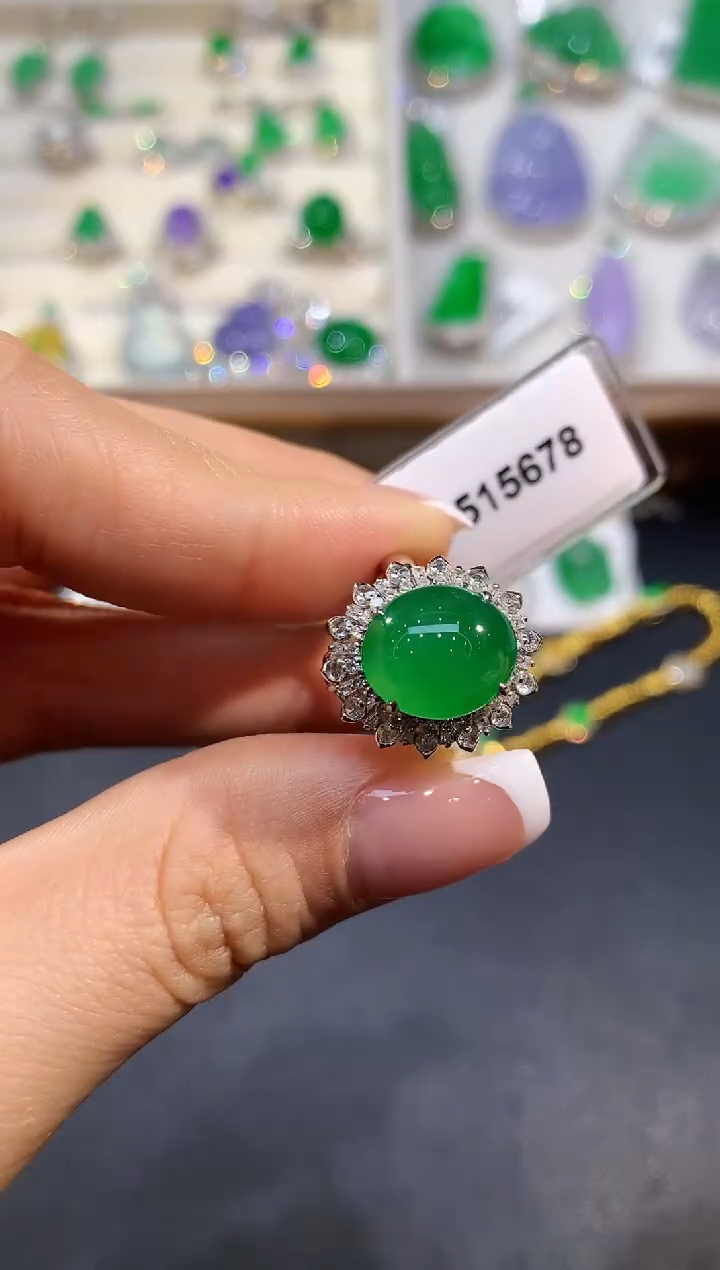 【闪购商品】翡翠戒指18K金镶嵌CJ5678