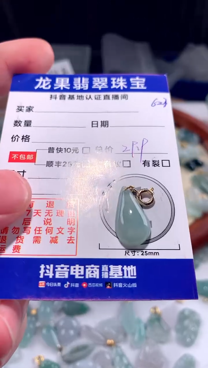 【闪购商品】翡翠颈饰未镶嵌水滴623