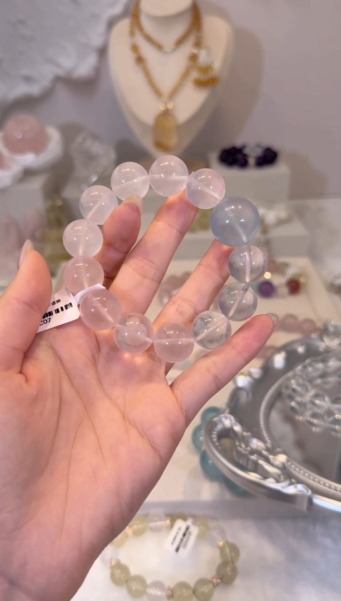 水晶手串未镶嵌拍4单发一串 多样性发货