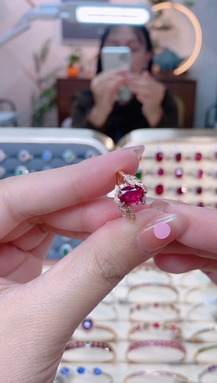 【闪购商品】碧玺18K金戒指18K金镶嵌1