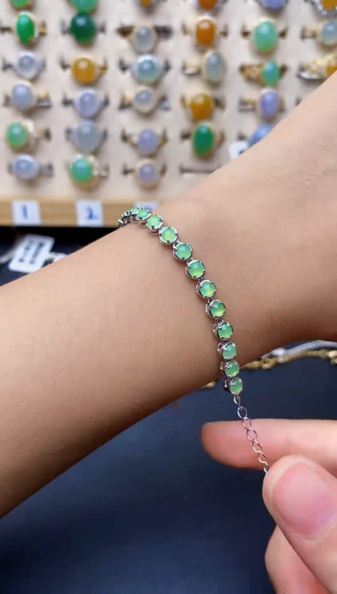 银S925镶嵌戒指翡翠8073