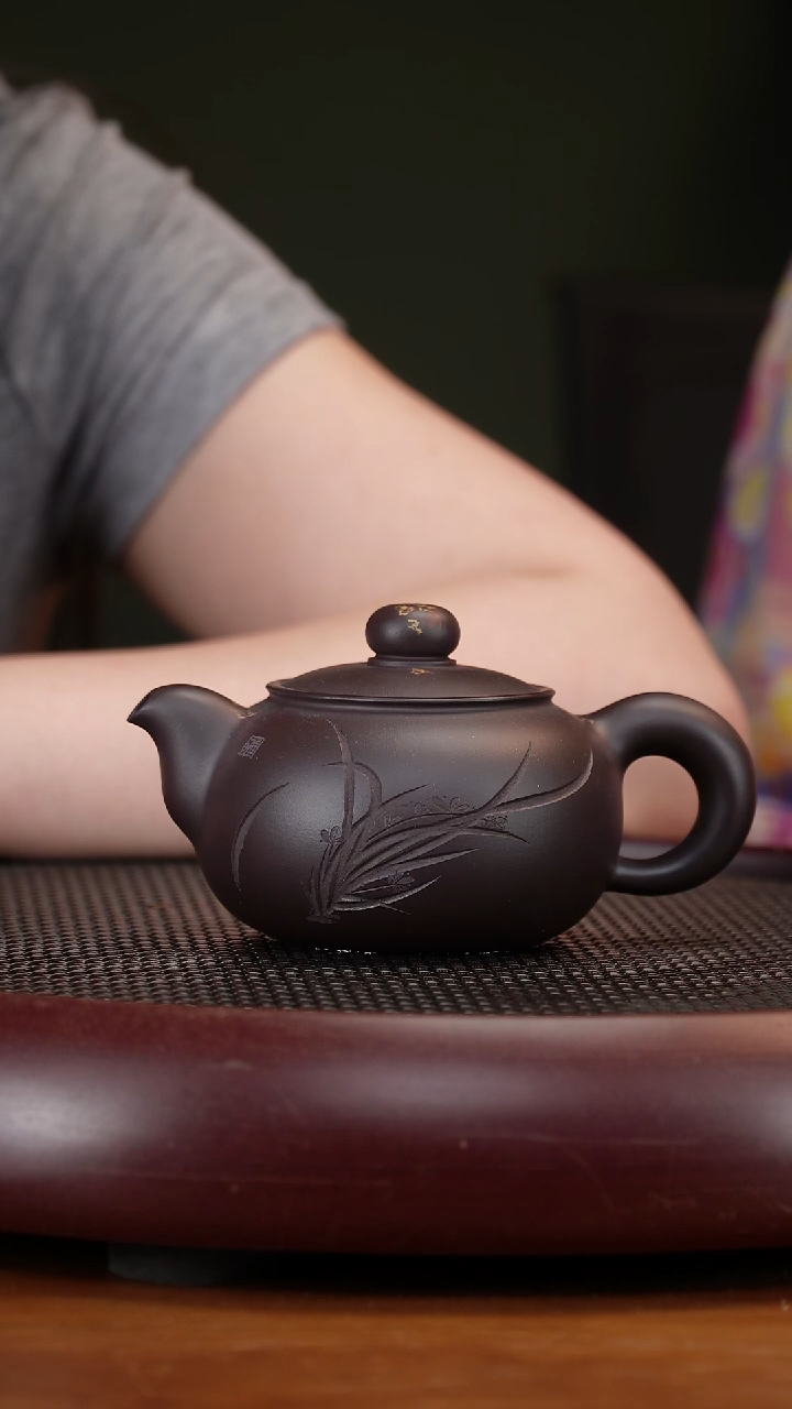 茶壶紫砂74ZCP大 卡盖芙蓉珠 黑墩头260cc