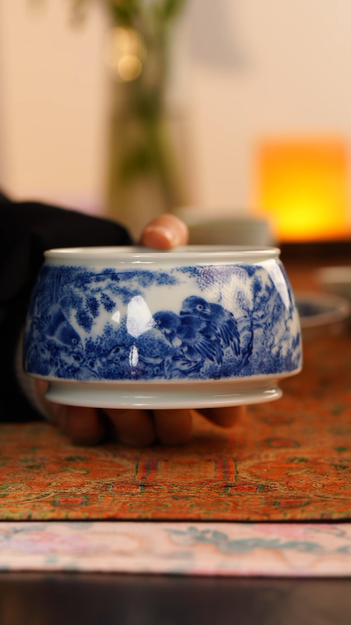 【闪购商品】望玉青花嬉禽图水洗