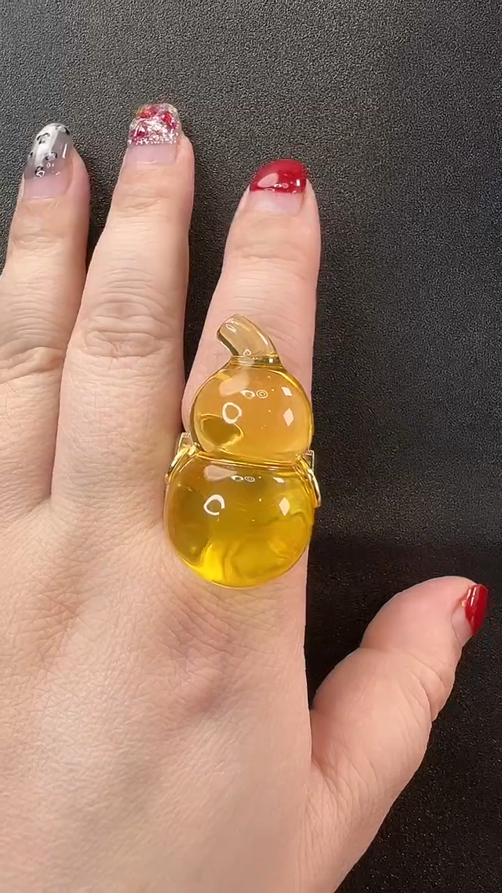 【闪购商品】琥珀戒指银S925镶嵌戒指