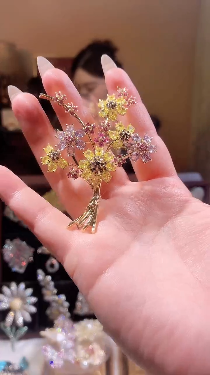 合成立方氧化锆铜合金彩色花