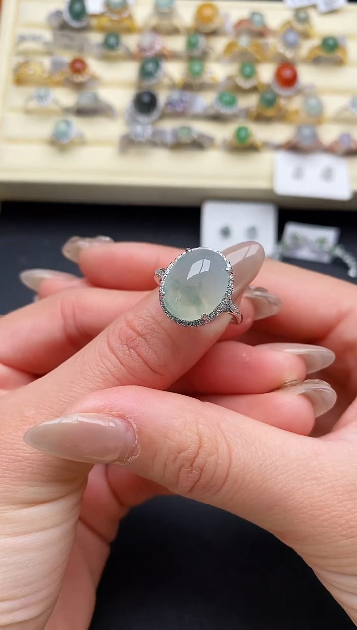 【闪购商品】翡翠戒指银S925镶嵌11111111+10