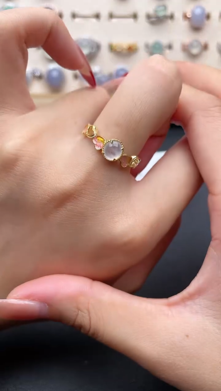 【闪购商品】翡翠戒指银S925镶嵌一物一证一礼盒