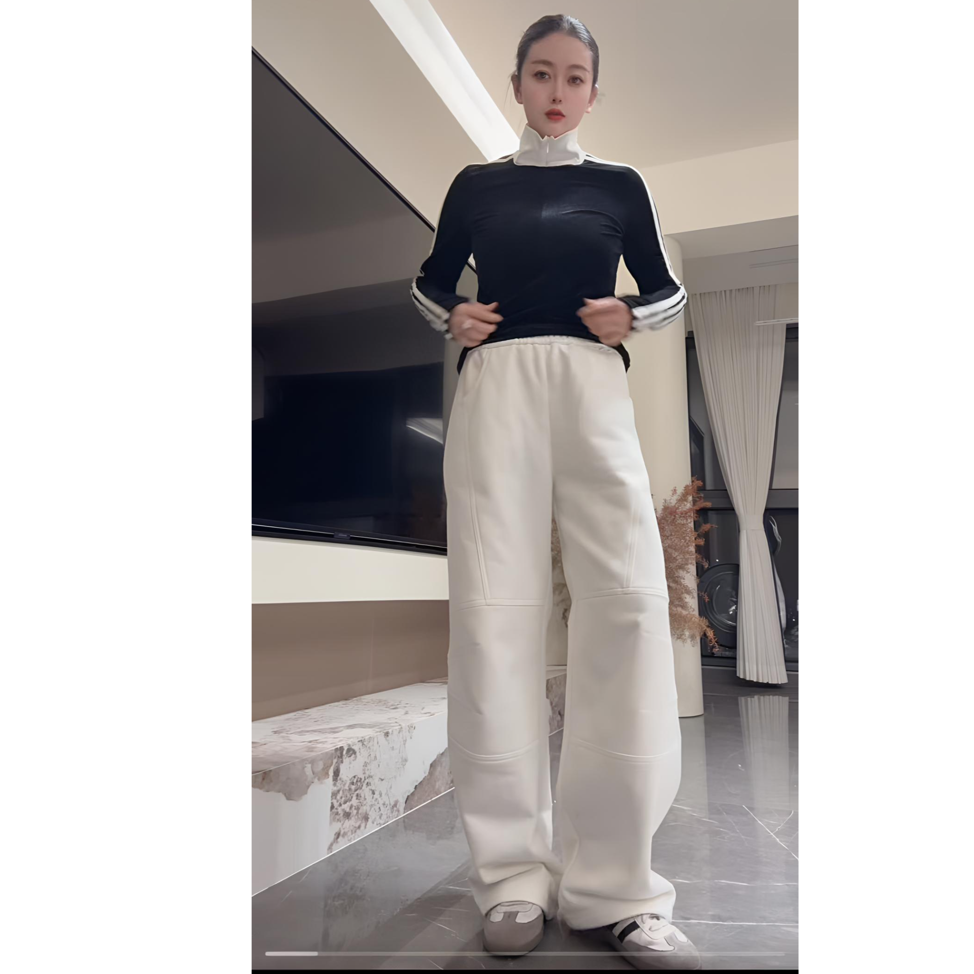 2025时尚冬季新款加绒超显瘦休闲轻奢卫裤