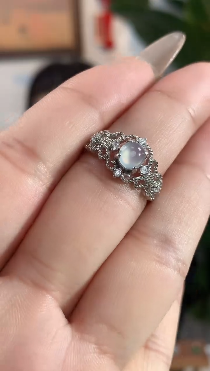 【闪购商品】翡翠戒指银S925镶嵌戒指