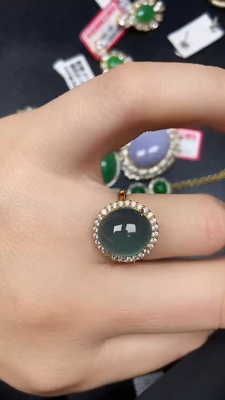 银S925镶嵌戒指翡翠7000