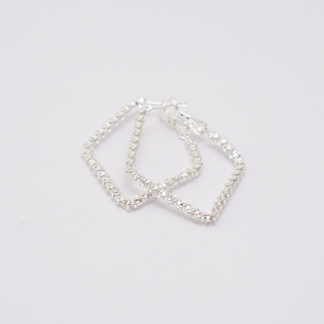 铜合金耳饰 轻奢碎银菱形冷淡风小众简约ins耳环手工百搭气质时尚