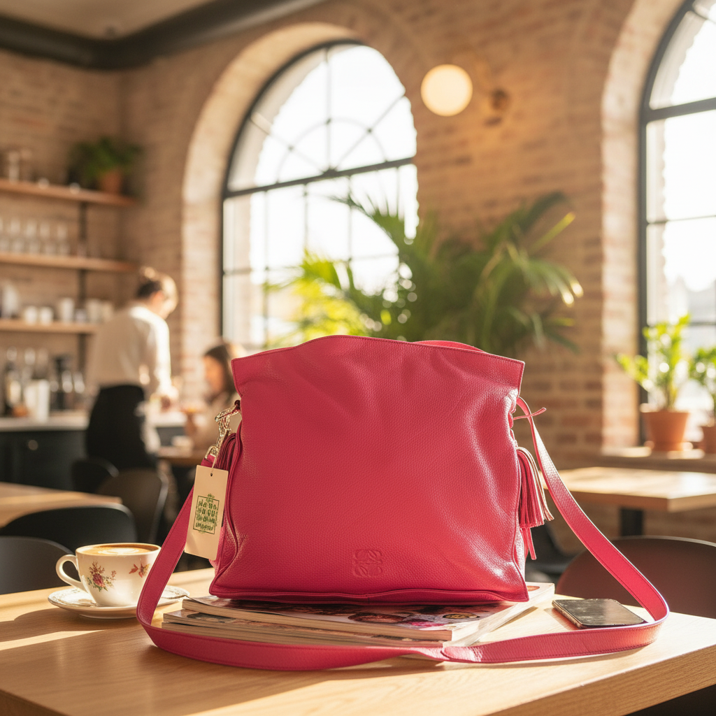 95新 LOEWE/罗意威   粉色斜挎包  1823 0775   