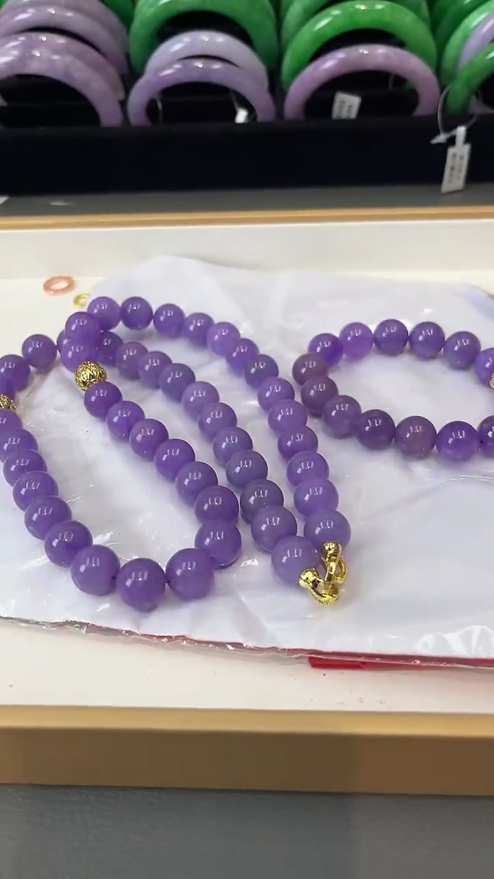 【闪购商品】砖雕闪17 紫罗兰项链+手串