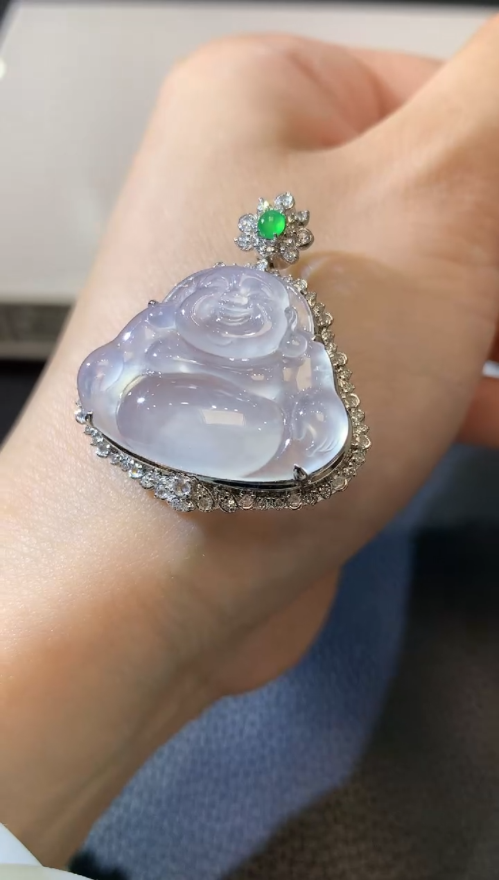 【闪购商品】翡翠吊坠(不含链)18K金镶嵌C56