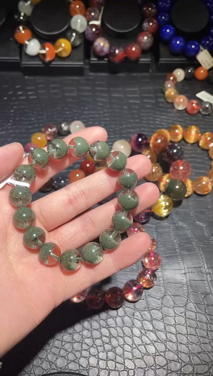 【闪购商品】水晶手链未镶嵌单圈绿幽灵A12.5