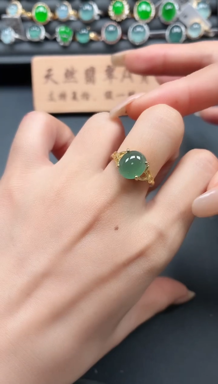 银S925镶嵌戒指翡翠1111