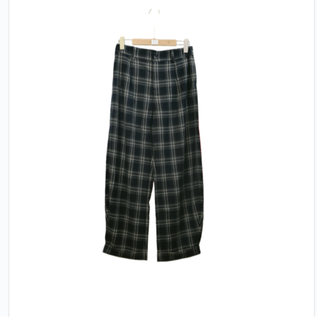 【大叔心选】设计师款格纹直筒阔腿裤