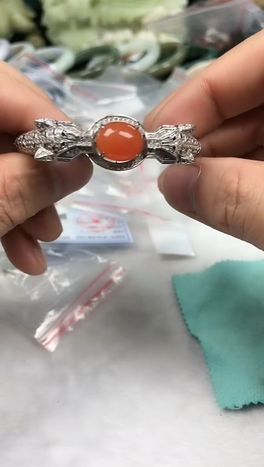 【闪购商品】南红玛瑙手镯银S925镶嵌手镯【拍二发一否不发货】