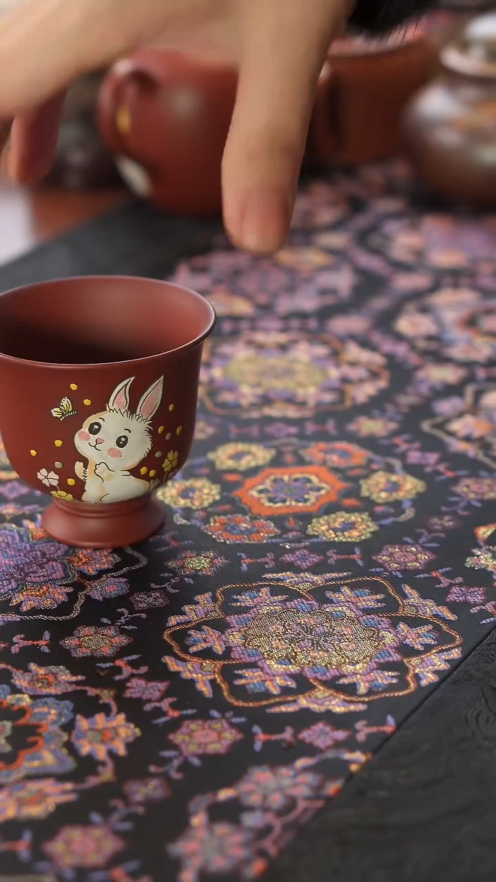 茶壶紫砂大红袍兔子杯