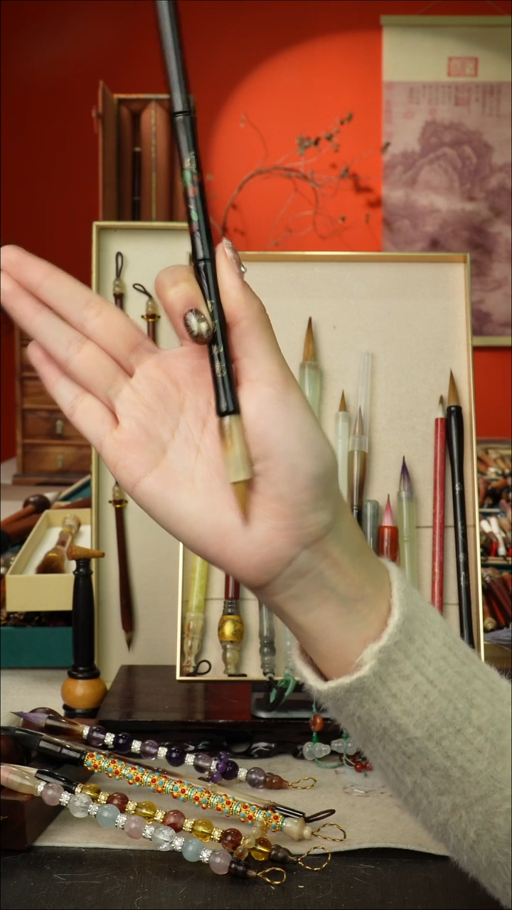 268号闪孤品高货毛笔链接 清水试笔 蘸墨不退