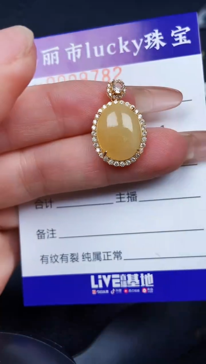 翡翠银S925镶嵌颈饰9782