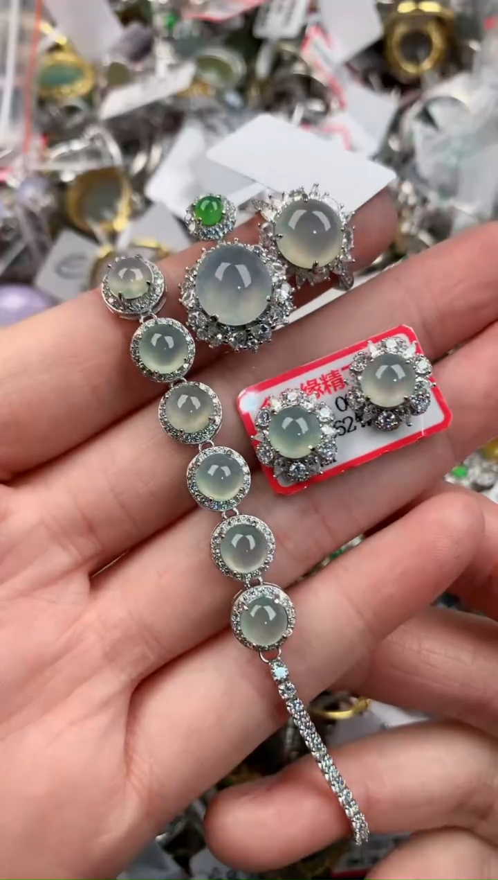 银S925镶嵌戒指翡翠999                 8