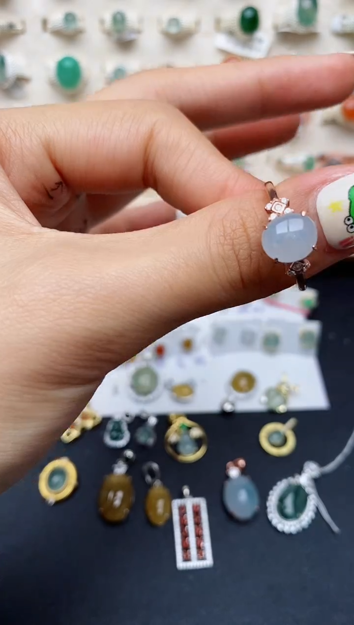 【闪购商品】翡翠戒指银S925镶嵌缅甸翡翠