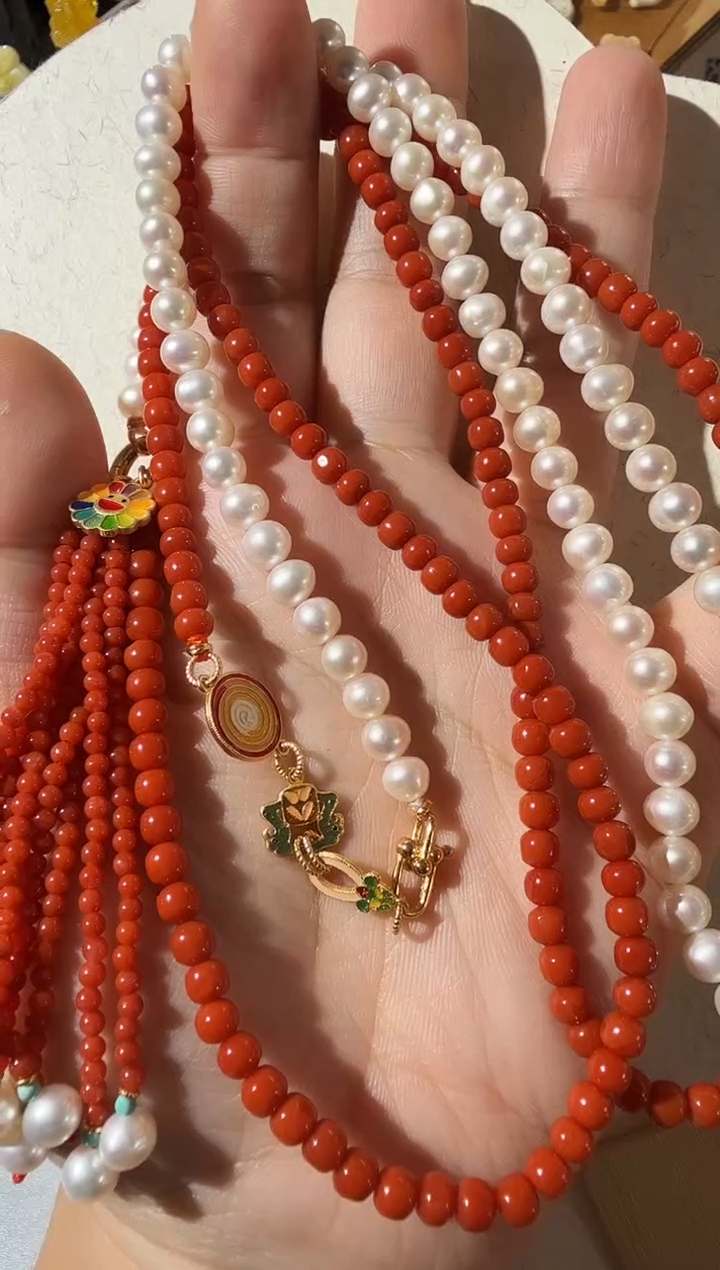 【闪购商品】南红玛瑙项链未镶嵌南红珍珠项链