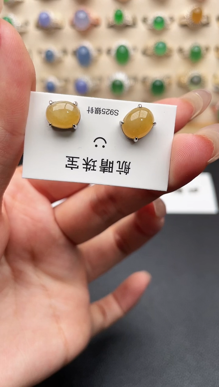 银S925镶嵌戒指翡翠一物一证一礼盒