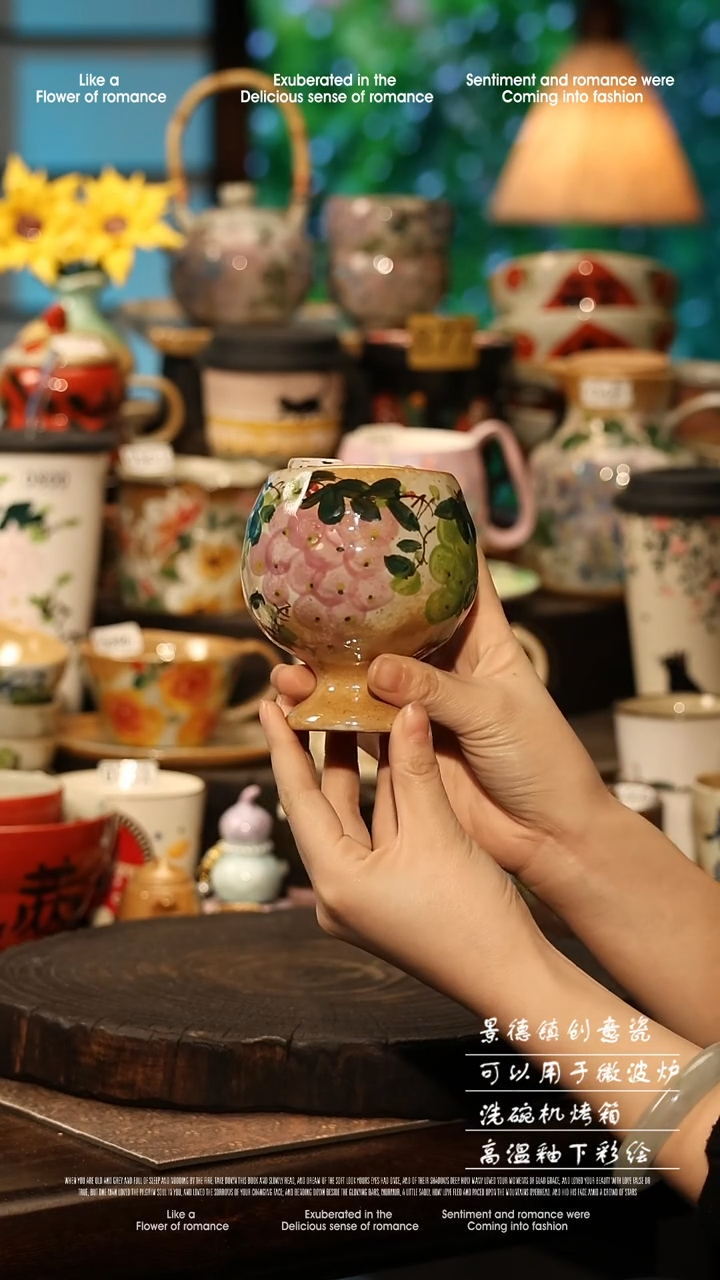 陶瓷景德镇高温釉下彩手工手绘款式@A0177@