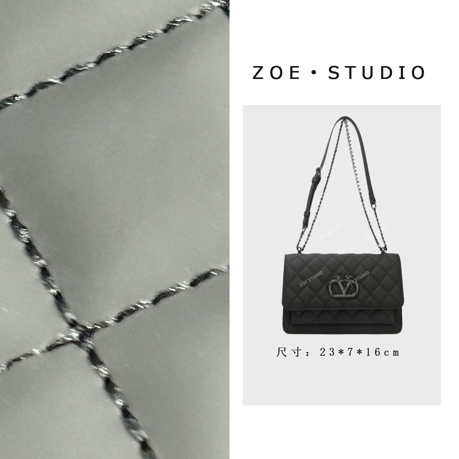 【佐伊甄选】SKL-7608-黑色轻奢女士时尚百搭单肩腋下真皮斜挎包