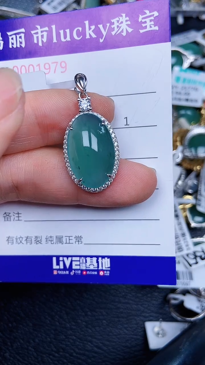 颈饰银S925镶嵌翡翠1797