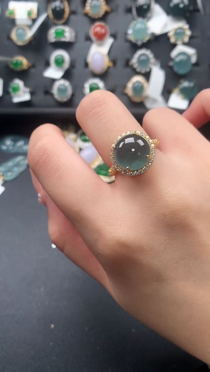 【闪购商品】翡翠戒指银S925镶嵌52141
