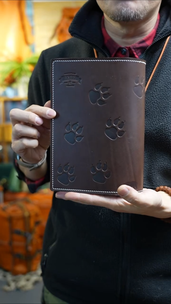 咖啡色小爪真皮活页a5