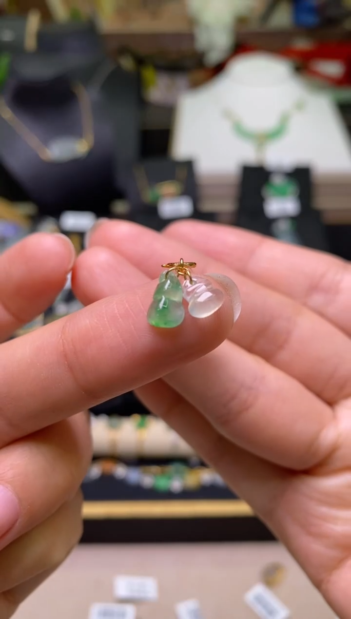 【闪购商品】翡翠颈饰18K金镶嵌净货18333