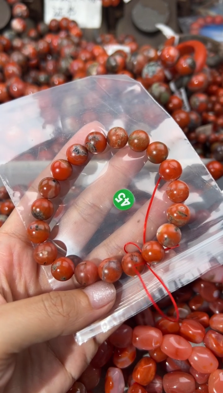 南红玛瑙手串未镶嵌10+