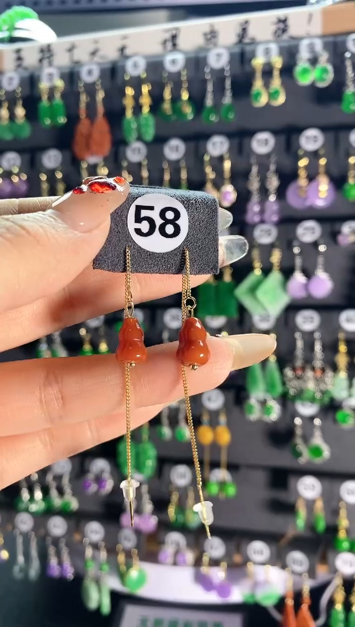 【闪购商品】翡翠耳饰银S925镶嵌58....