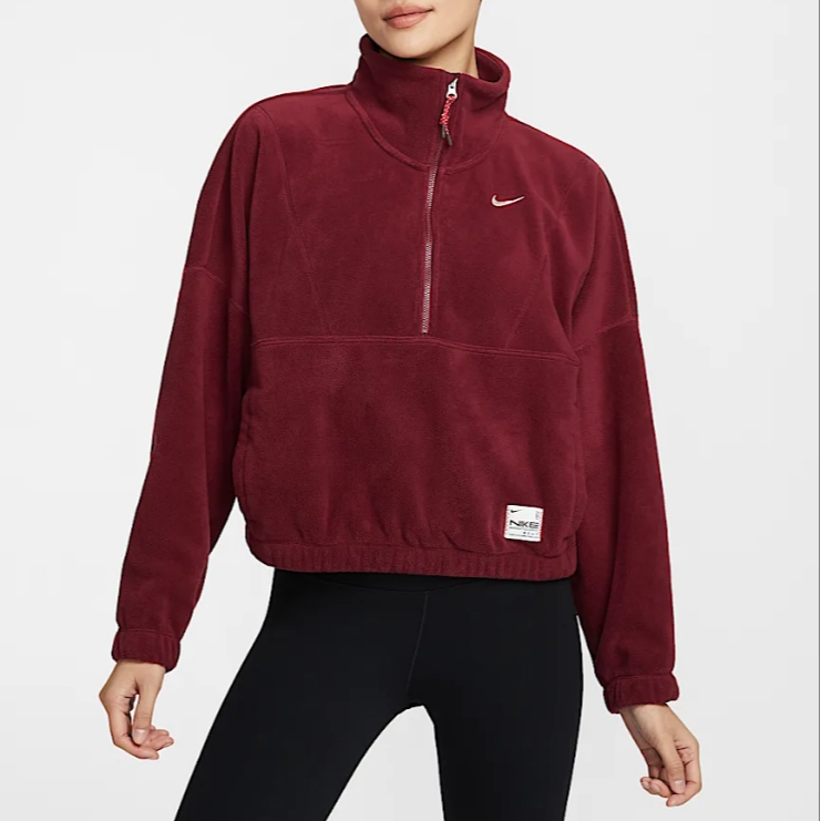 【耐克专属】NIKE耐克春节蛇年限定酒红色摇粒绒套头衫HV8465-677