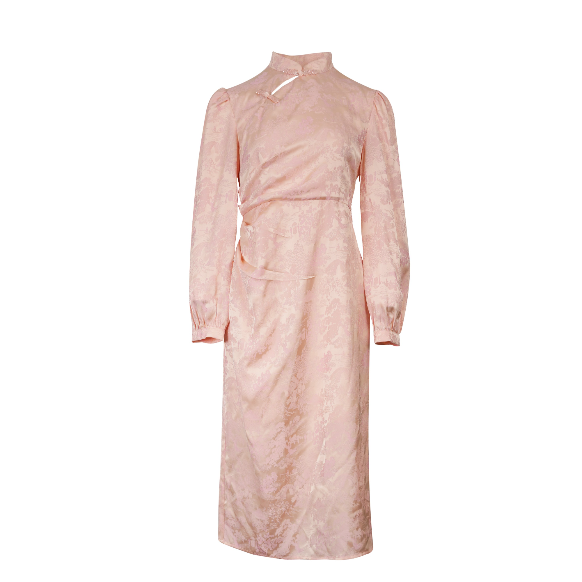 DNCY新中式旗袍连衣裙蕾丝气质女士复古春季国风DA41130226