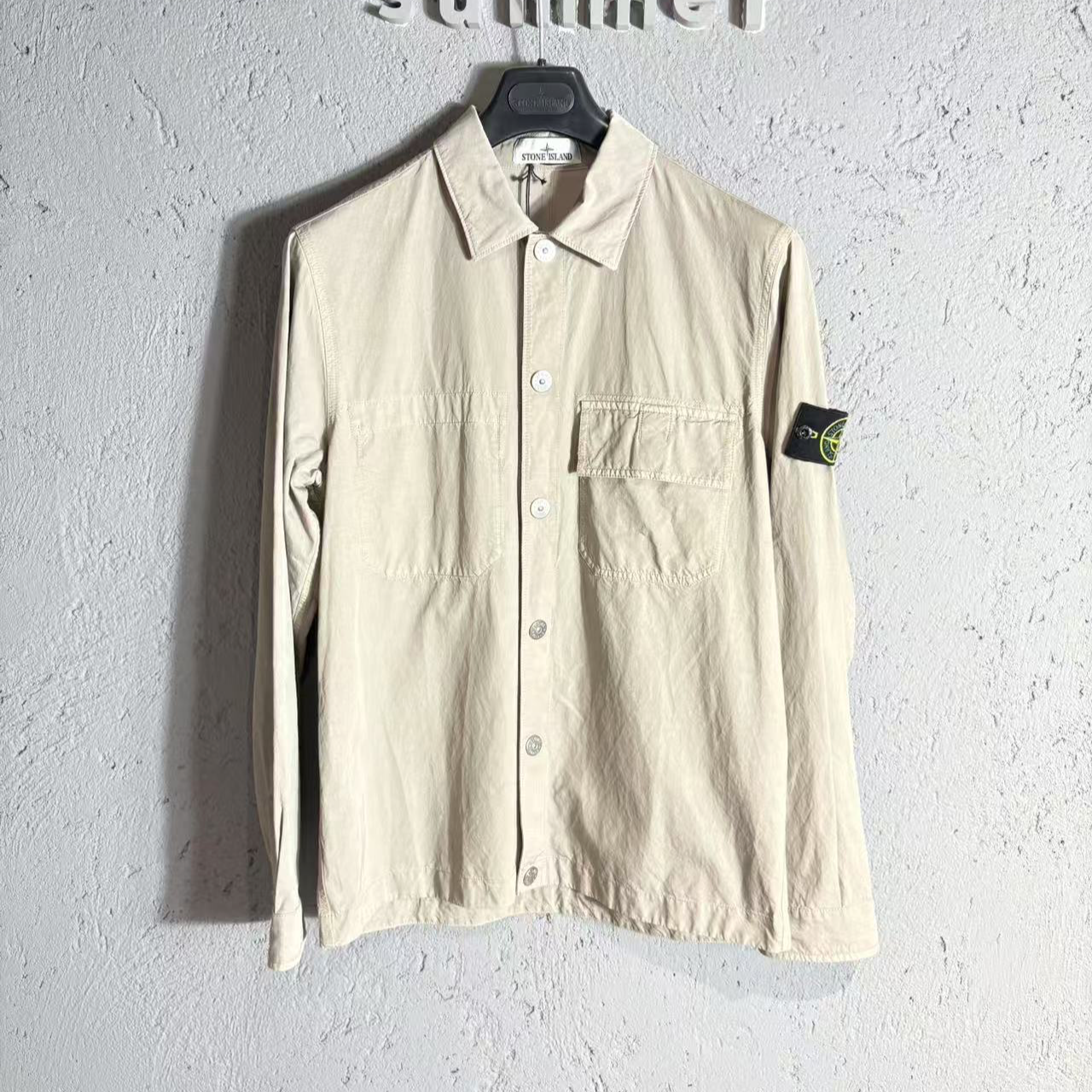 全新未使用 stone island石头岛 铜氨纤维尼龙衬衫夹克